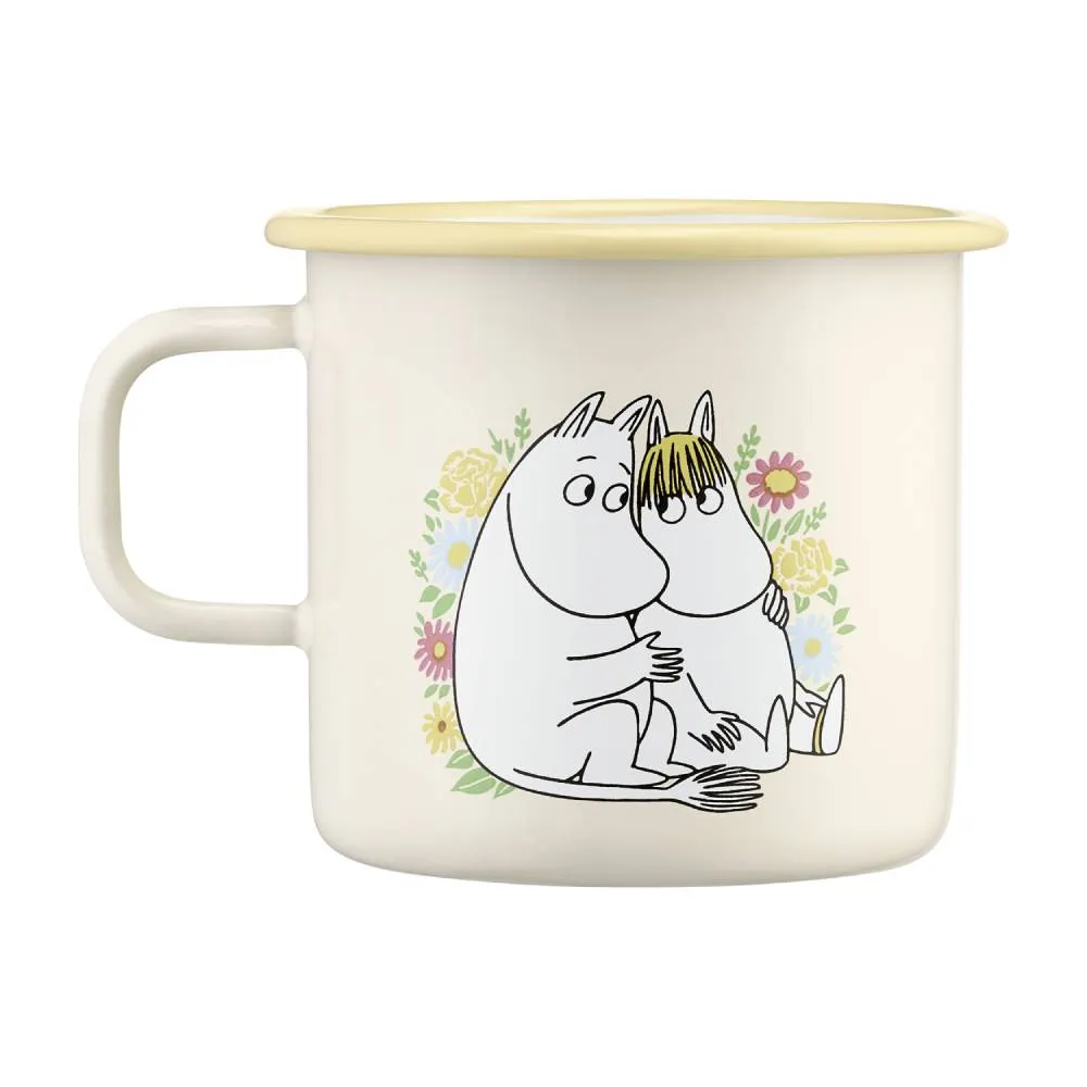 Moomintroll Flowers mug émail blanc