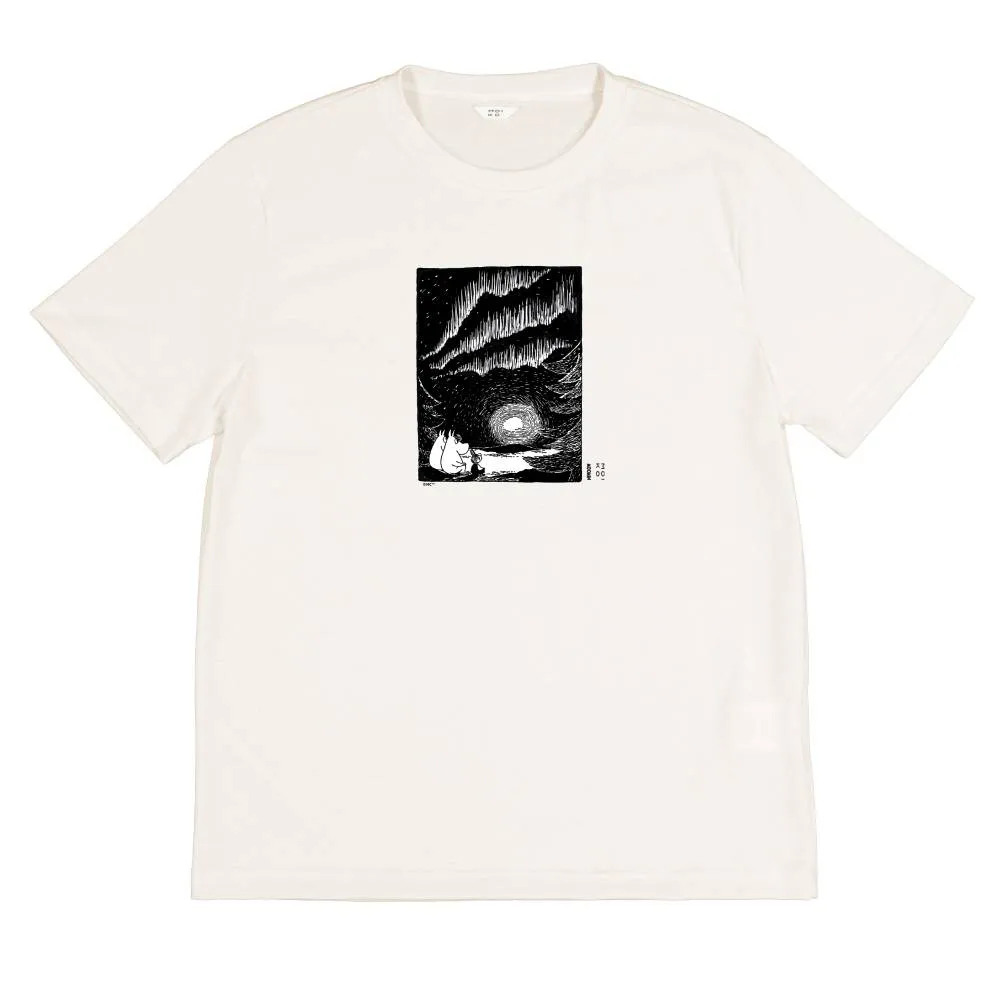 Moomintroll Northern Lights t-shirt coton bio blanc