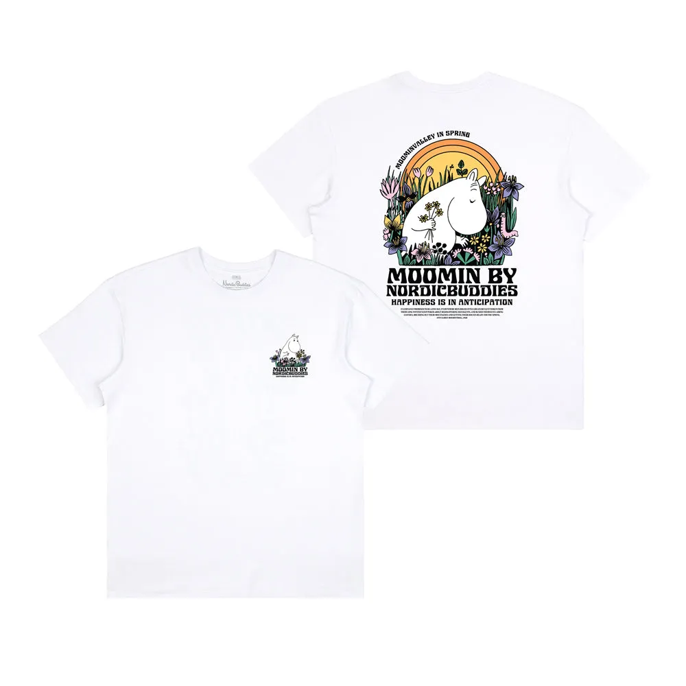Moomintroll Picking Flowers t-shirt blanc coton