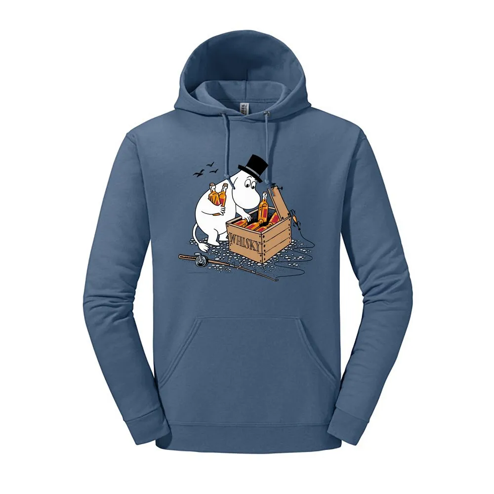 Moomintroll Moominpappa Whisky Case hoodie bleu denim