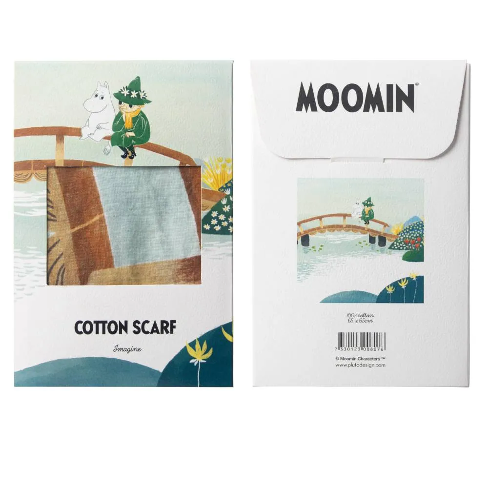 Moomintroll Imagine foulard coton vert 66,5 cm