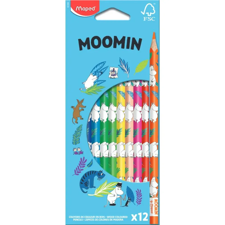Moomintroll crayons de couleur x12 enfant
