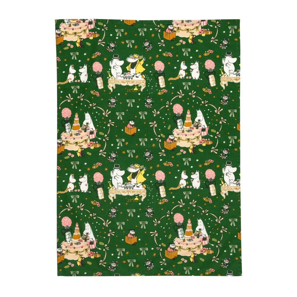 Moomintroll Gift of Love Torchon vert 50x70 cm coton