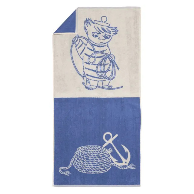 Moomintroll Too-Ticky serviette de bain bleue 70x140 coton bio