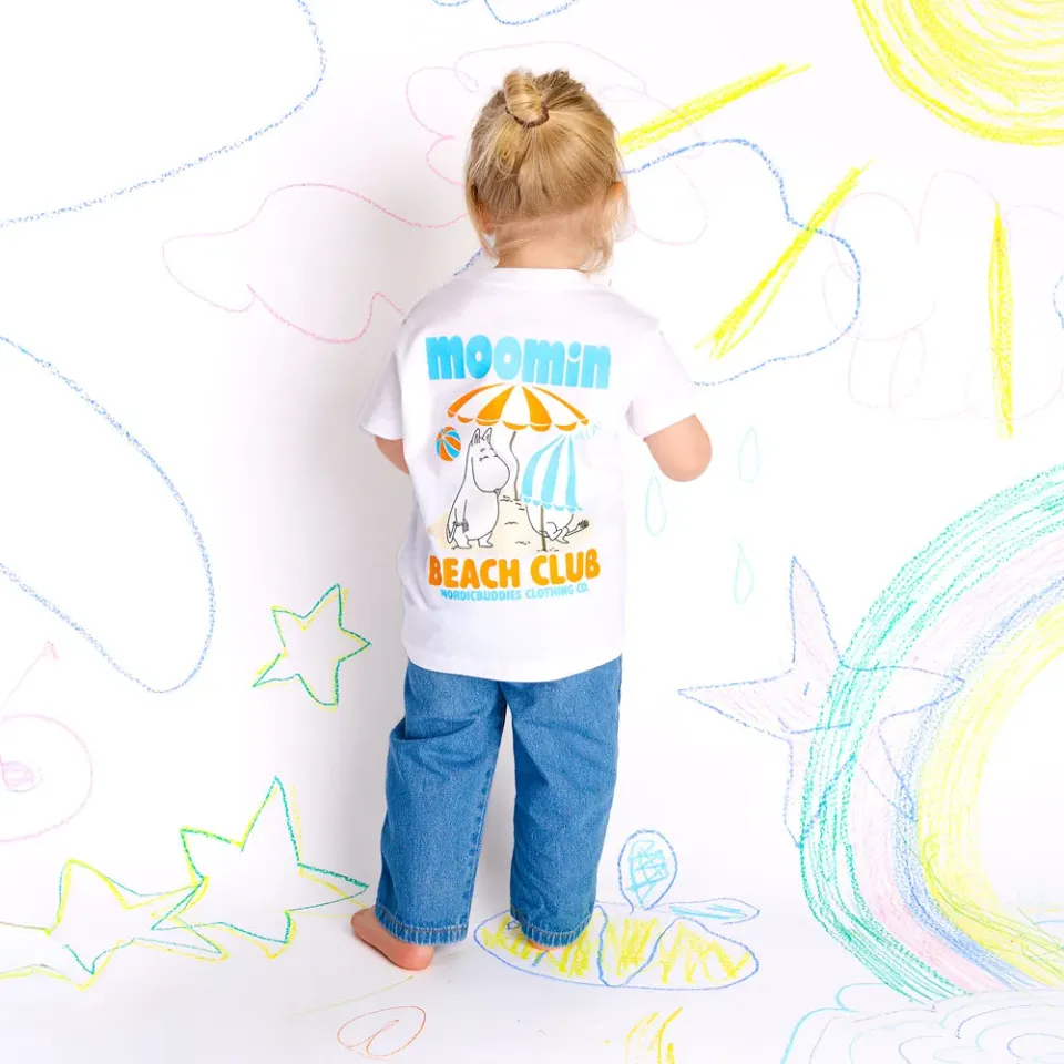 Moomintroll Kids T-Shirt blanc coton plage