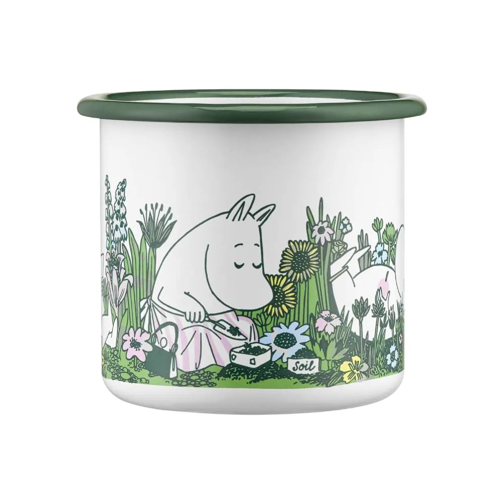 Moomintroll Garden mug émaillé blanc 37 cl