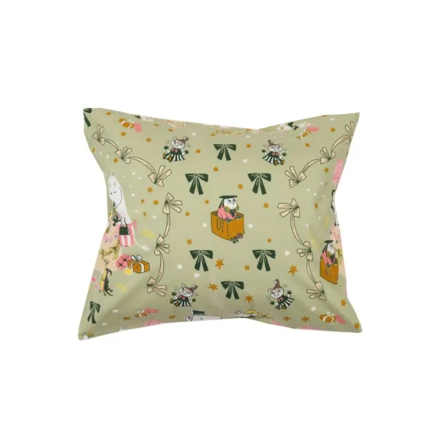 Gift of Love taie d’oreiller Moomin verte en coton bio