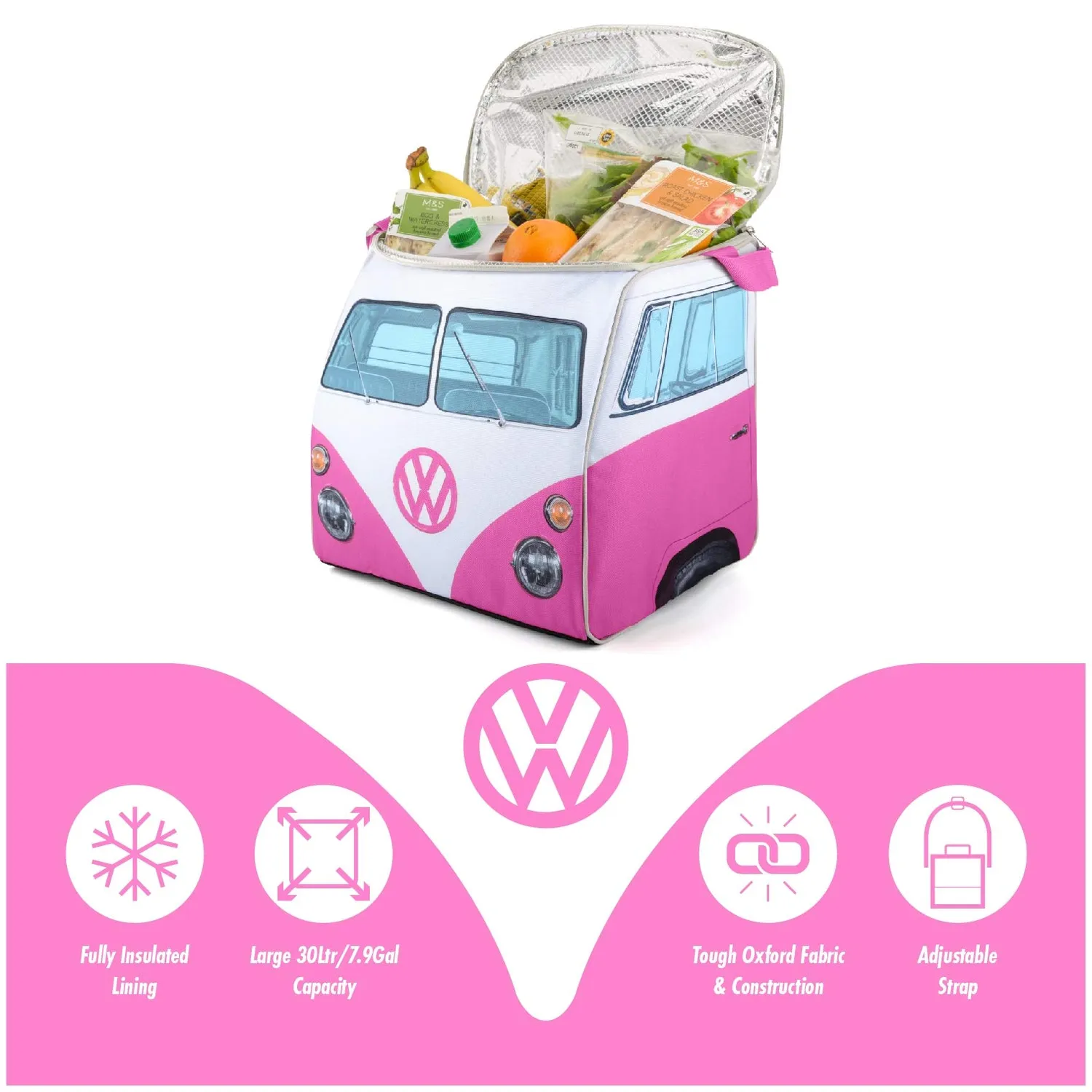 Brisa VW T1 Combi Sac Isotherme Rose 30 L Polyester