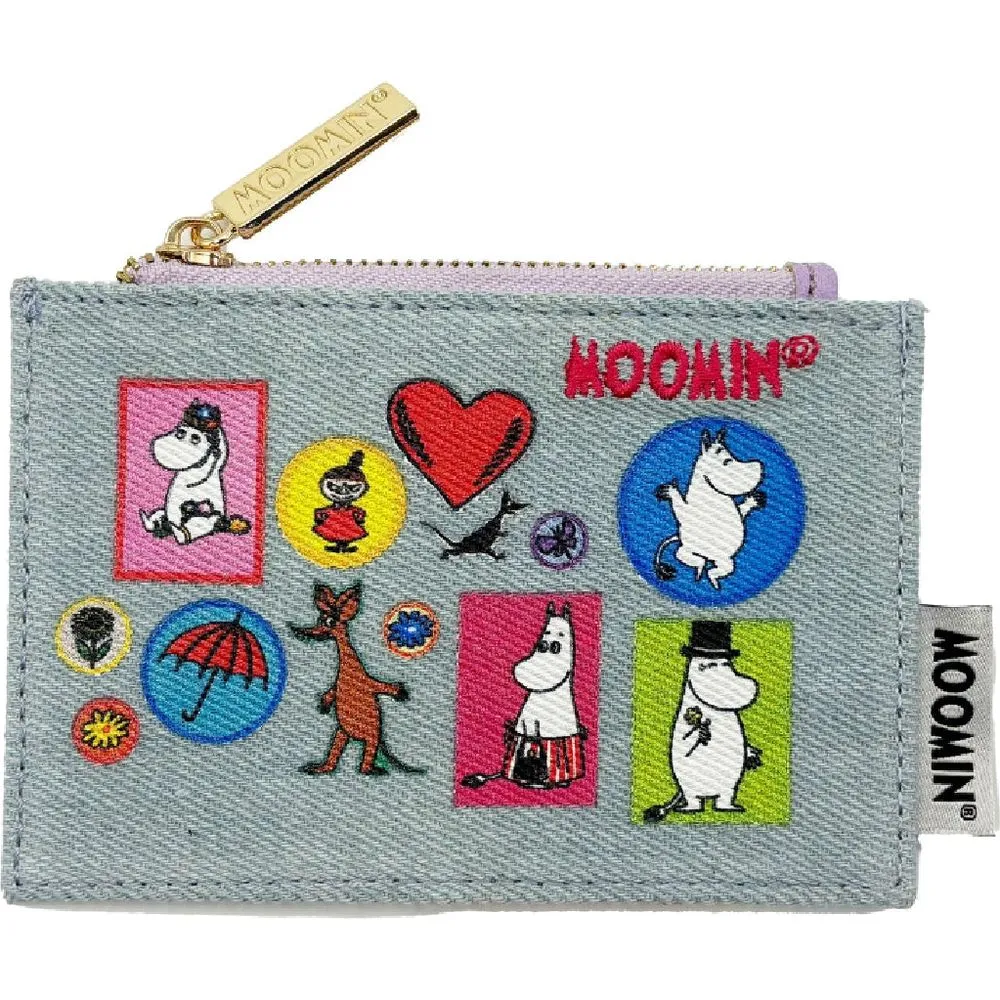 Moomintroll porte-monnaie denim zip 9 x 12 cm