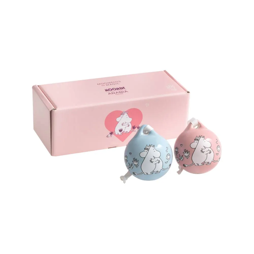 Moomintroll Love boules de Noël lot de 2 porcelaine 5 cm