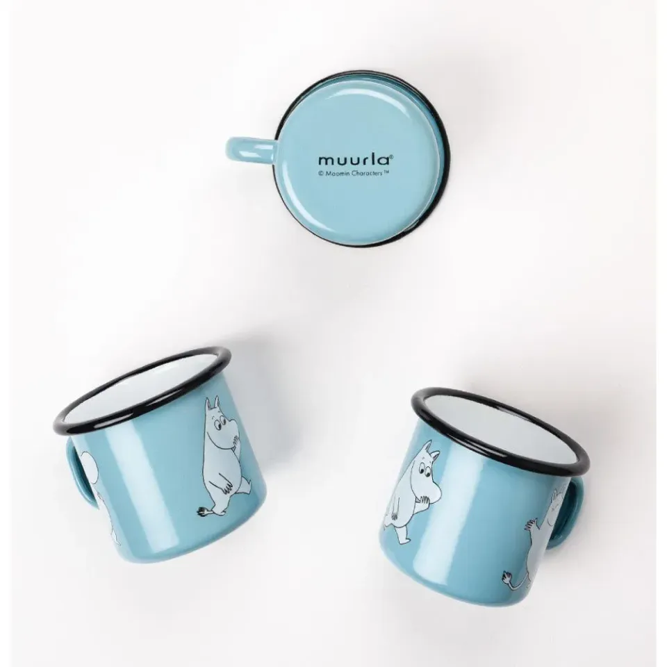 Moomintroll Retro mug émail bleu