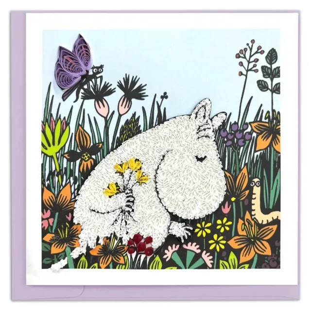 Moomintroll Flowers carte de vœux quilling 15 x 15 cm