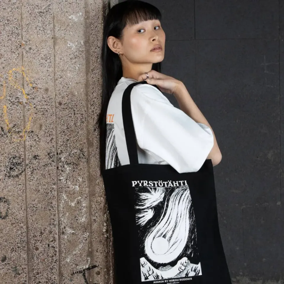 Moomintroll Comet Pyrstötähti tote bag noir coton