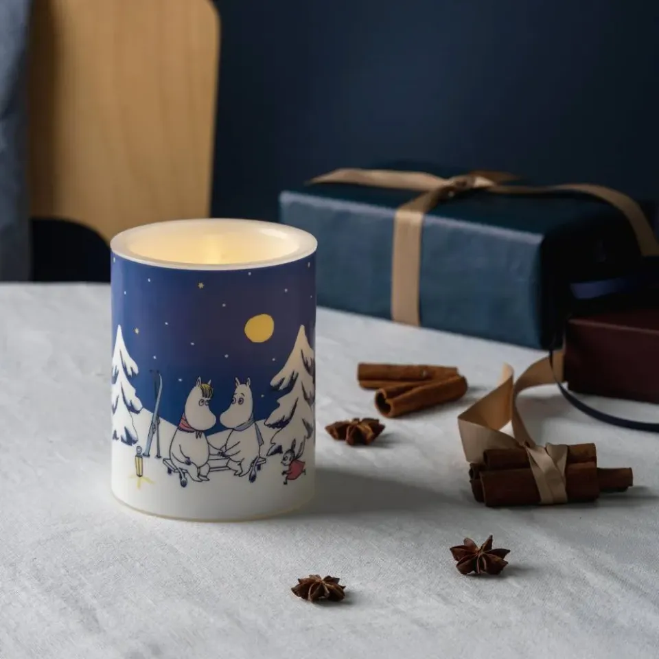 Moomintroll Starry Night bougie LED 12,5 cm nuit d’hiver
