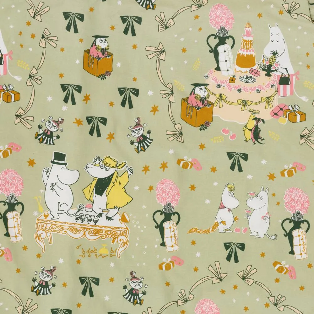 Gift of Love taie d’oreiller Moomin verte en coton bio