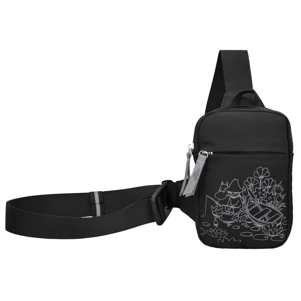 Moomintroll Fishing Sac bandoulière noir réfléchissant