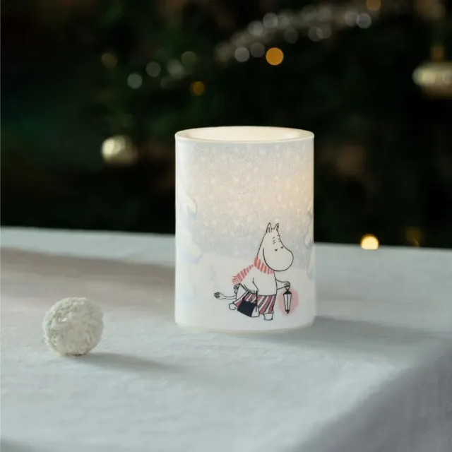 Moomintroll Let It Snow bougie LED bleue 10cm