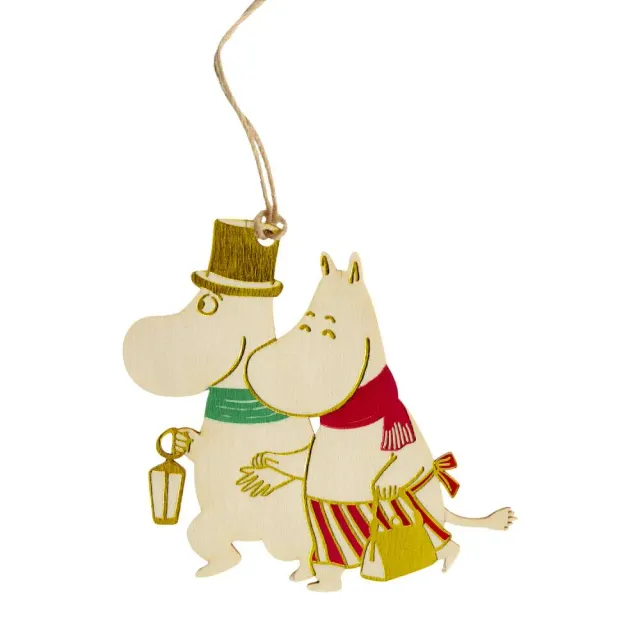 Moomintroll Moominmamma Moominpappa déco Noël bois