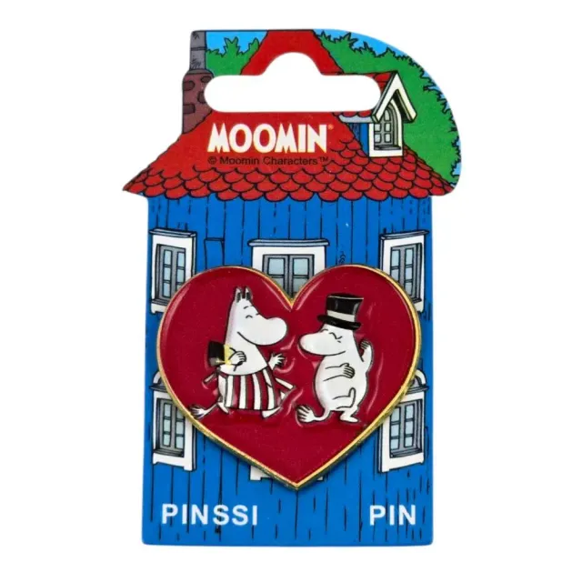 Moomintroll Moominmamma Moominpappa pin's coeur 3D