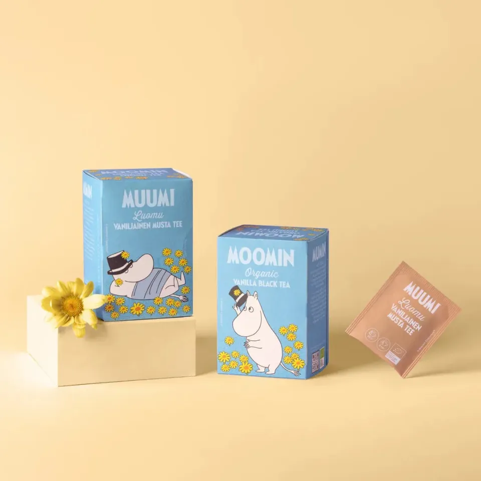 Moomintroll Moominpappa thé noir vanille bio 20 sachets