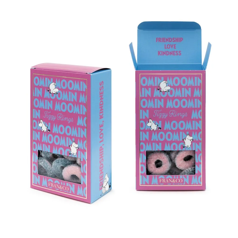 Moomintroll Moomin Fizzy Rings bonbons 140g bubble-gum