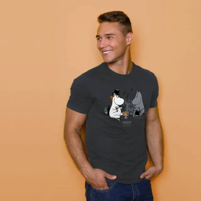 Moomintroll Picnic t-shirt gris Moominpappa Moomimamma