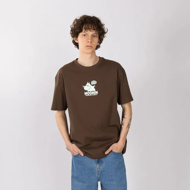 Moomintroll Happy t-shirt marron coton oversize