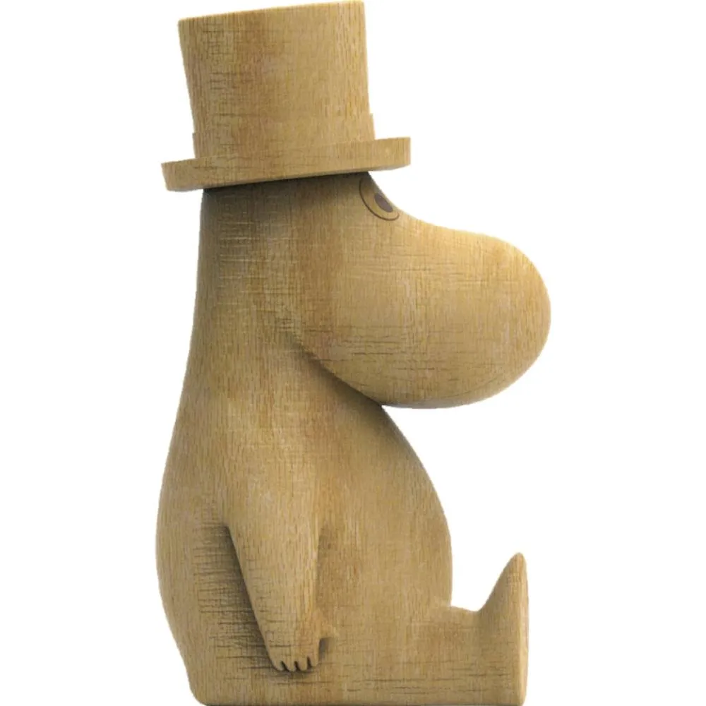 Moomintroll Moominpappa figurine bois chêne 10 cm