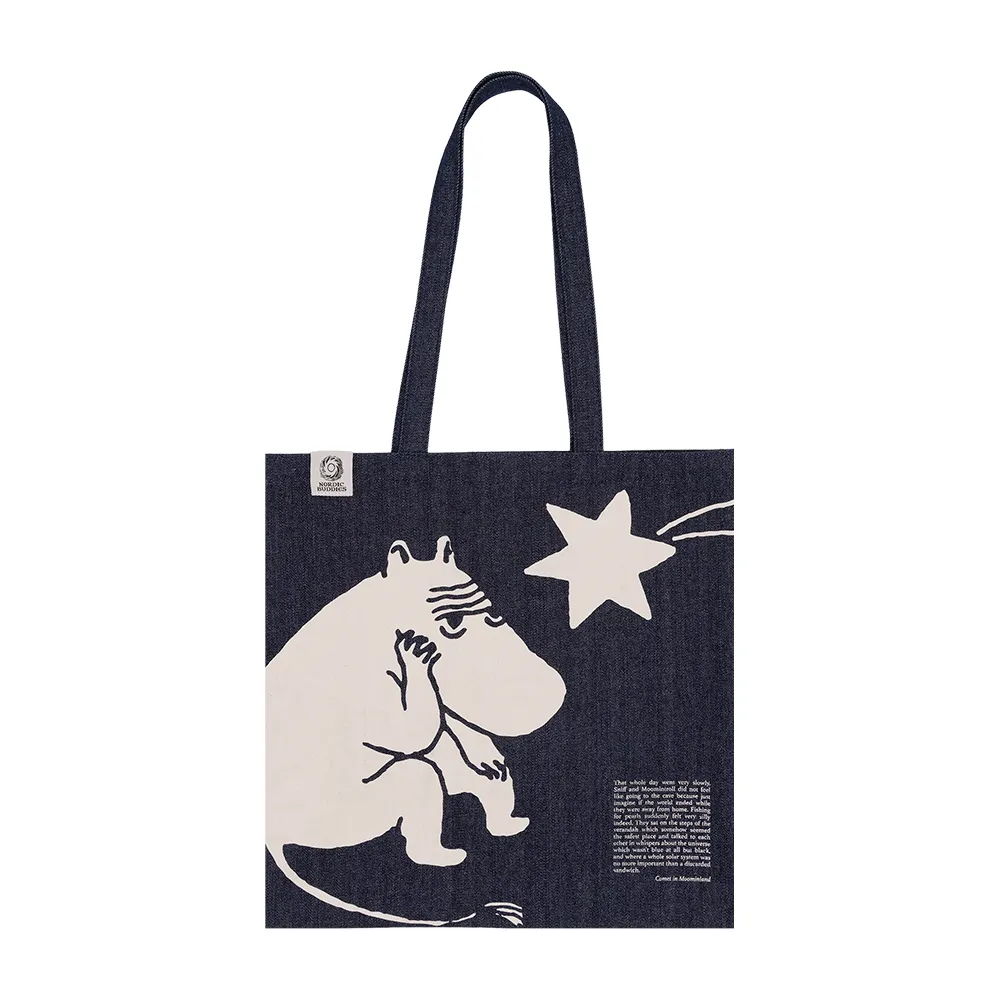 Moomintroll Comet tote bag denim bleu 42 cm