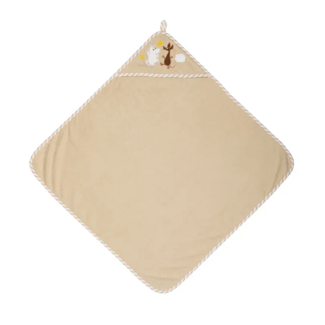 Moomintroll Space Adventure serviette capuche bébé beige 80x80