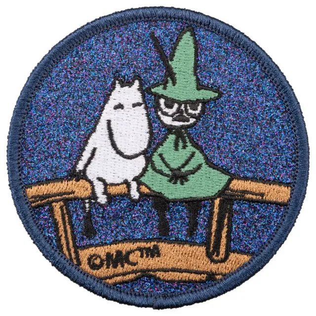 Moomintroll Moomin Bridge patch thermocollant noir pailleté