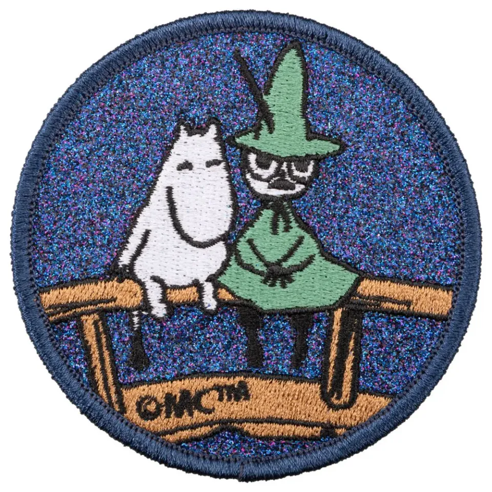 Moomintroll Moomin Bridge patch thermocollant noir pailleté