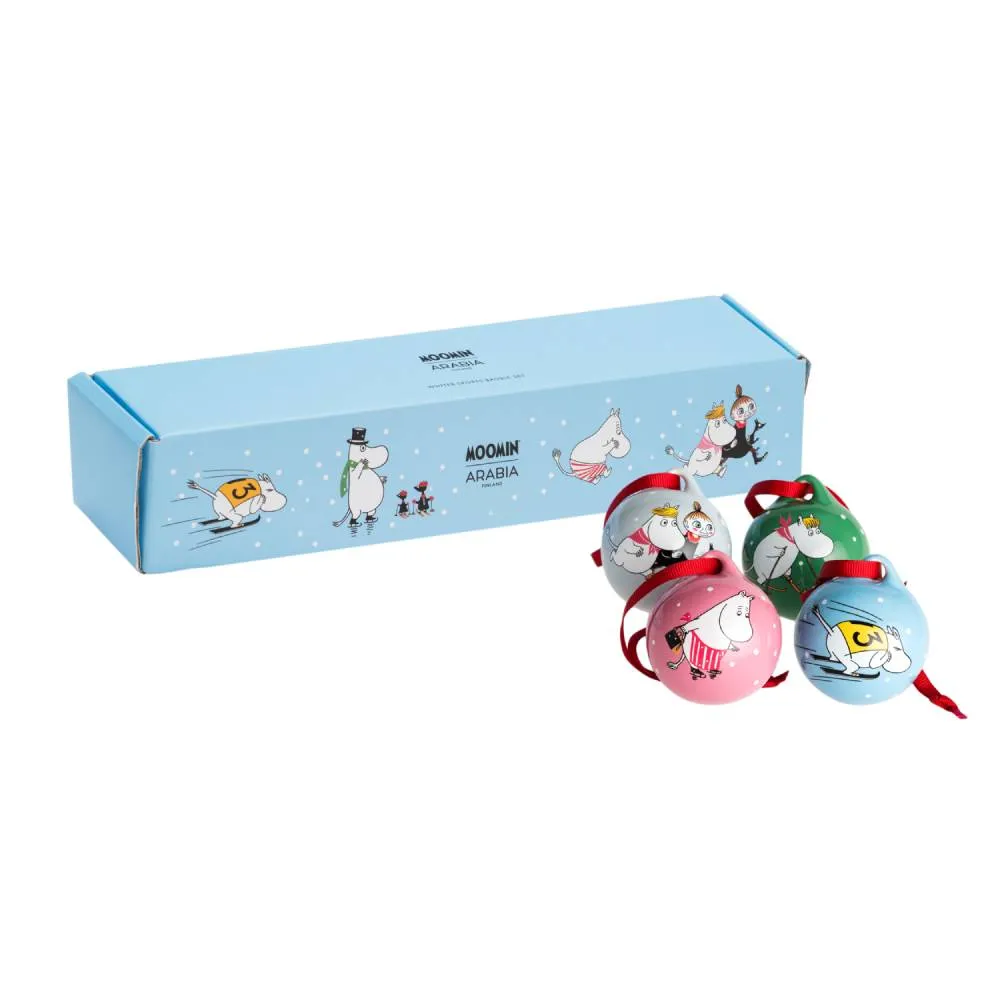 Moomintroll Winter Sports boules de Noël lot de 4