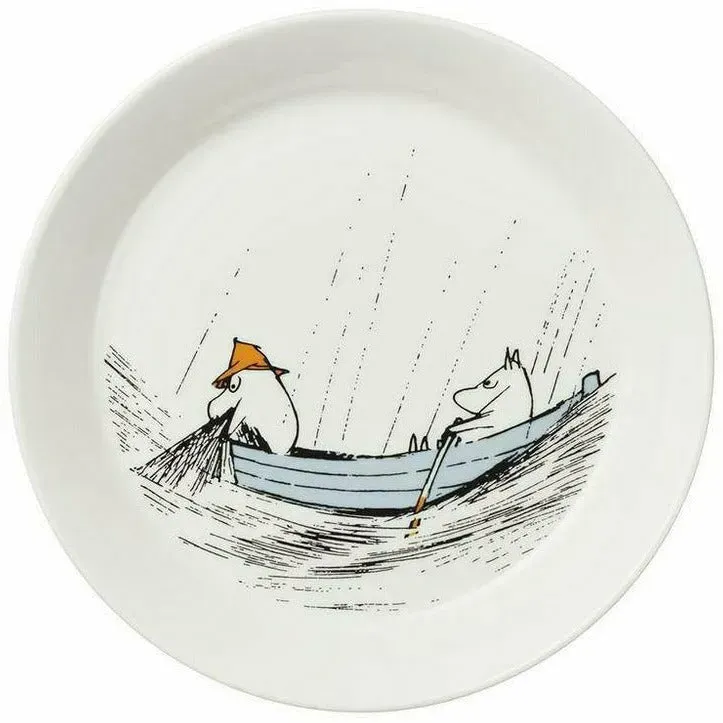 Moomintroll True to Its Origins assiette 19 cm noir blanc