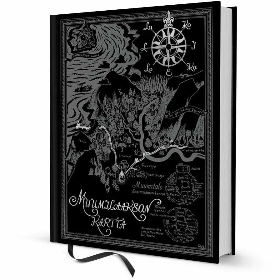 Moomintroll Moominvalley Map carnet noir 16x20 cm