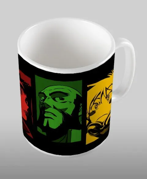 Pixgoodies Cowboy Bebop Spike et sa bande mug céramique 4 héros
