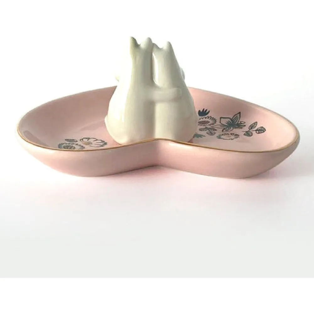 Moomintroll Love vide-poche porcelaine rose cœur