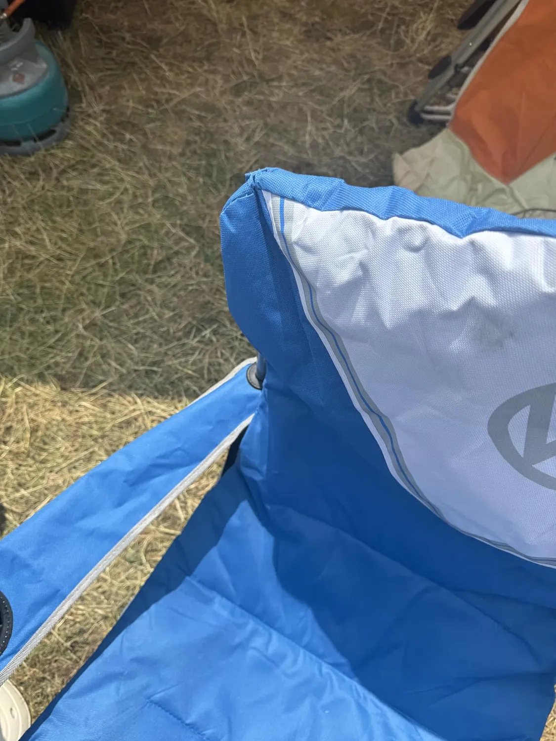 Brisa VW Collection chaise camping T1 Deluxe bleue 100 kg