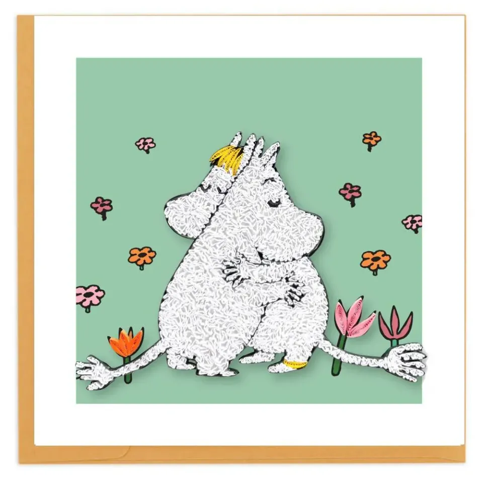 Moomintroll Hug carte de vœux en papier quilling 15 x 15 cm