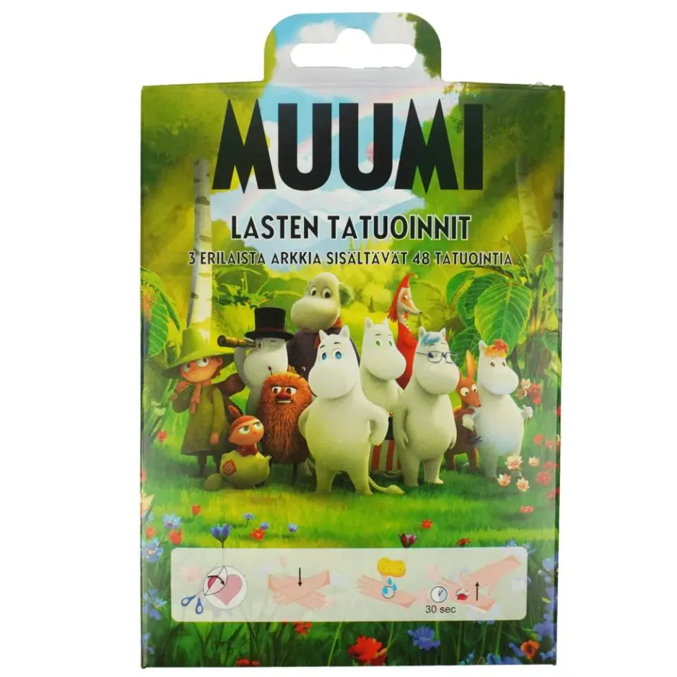 Moomintroll Moomin Tattoo tatouages temporaires 48 pièces vegan