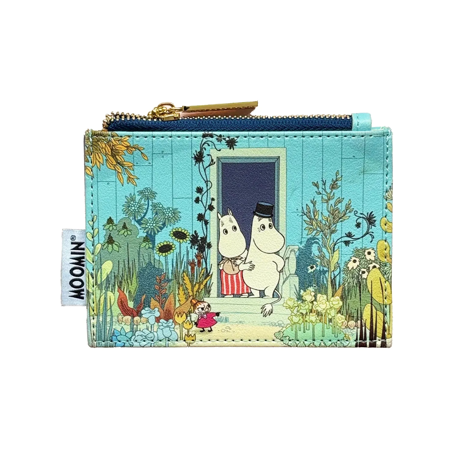 Moomintroll Riviera porte-monnaie bleu clair zippé
