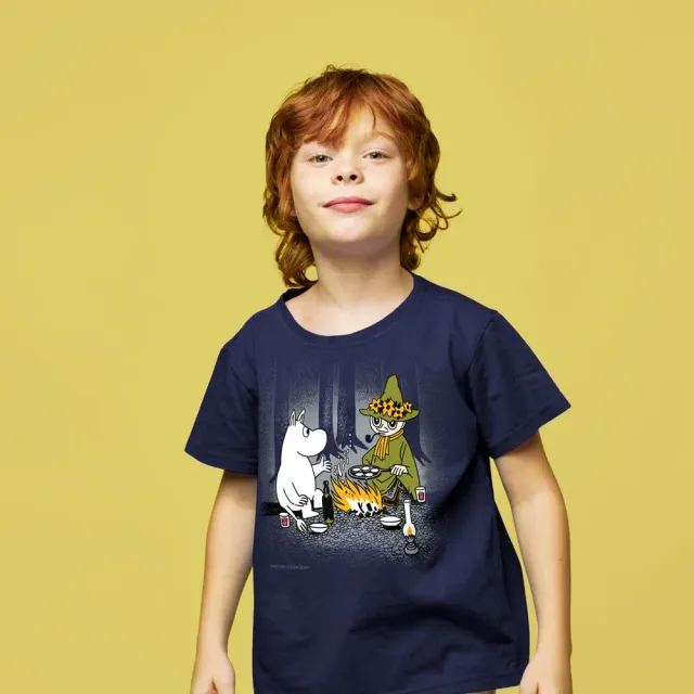 Moomintroll Campfire t-shirt enfant bleu coton