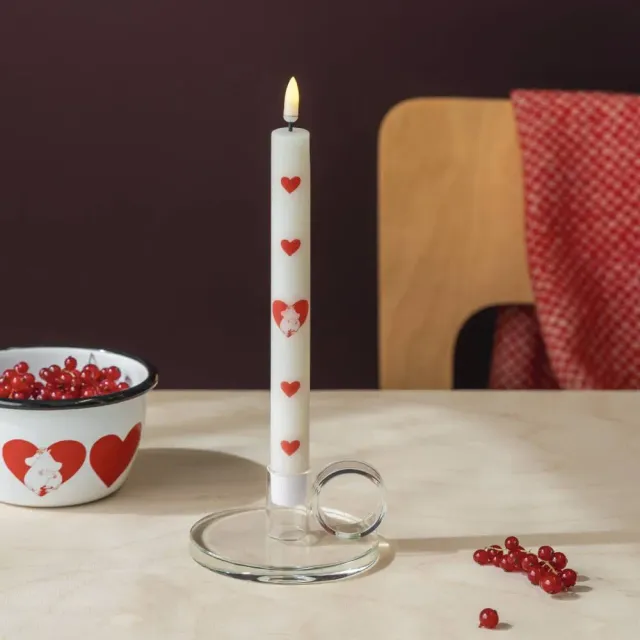 Moomintroll Heart bougies LED blanches lot de 2 25 cm