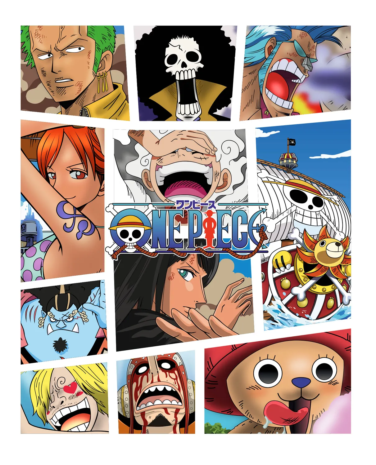 Pixgoodies One Piece t-shirt coton Luffy équipage GTA