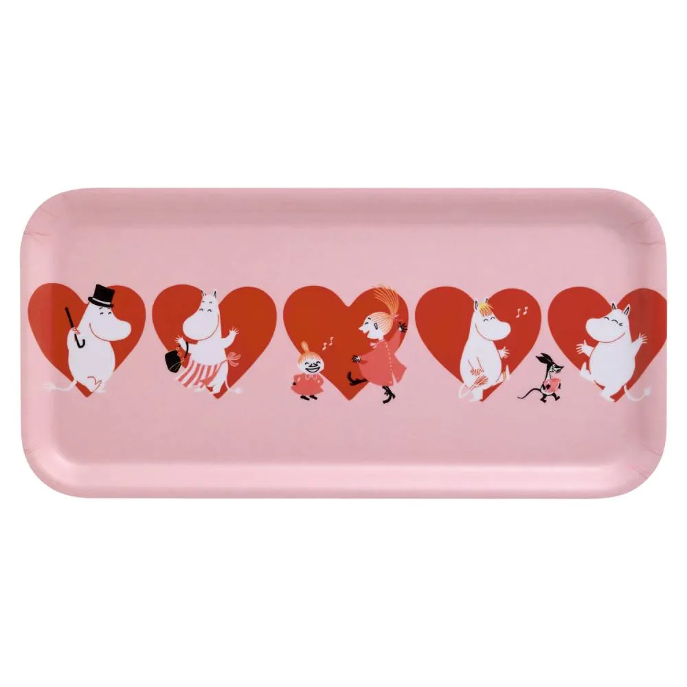 Moomintroll Heart plateau 27x13 cm rose bouleau