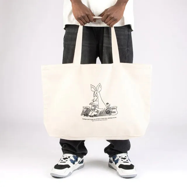 Moomintroll Sniff's Business tote bag XL blanc coton
