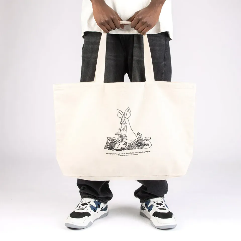 Moomintroll Sniff's Business tote bag XL blanc coton