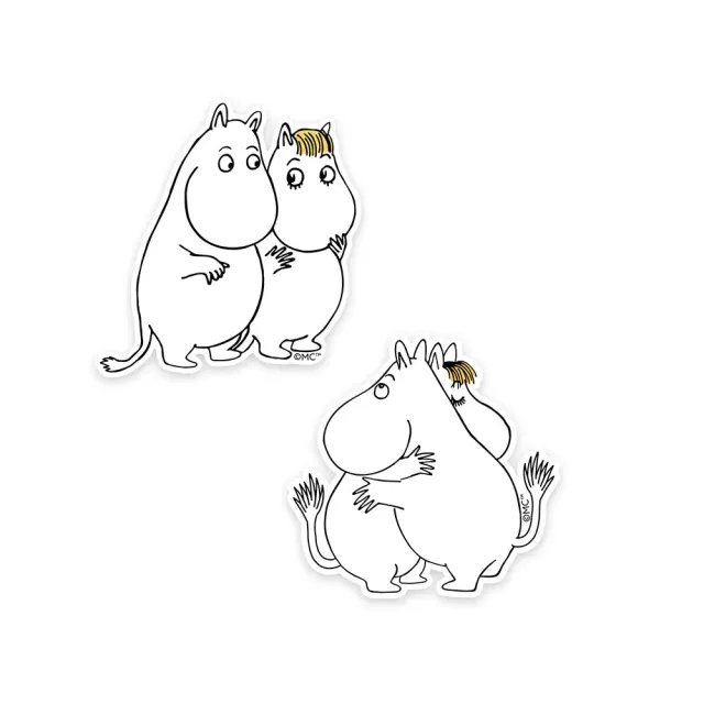 Moomintroll Love stickers autocollants XL lot de 2