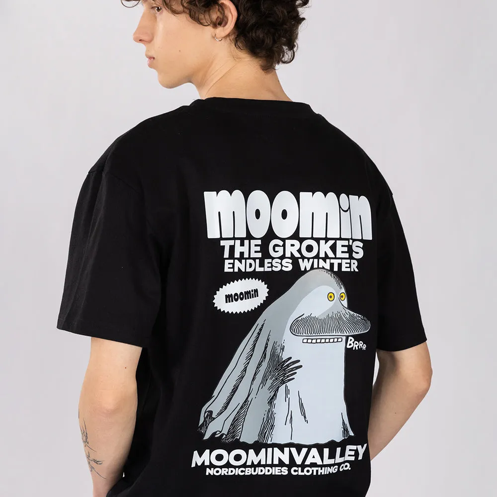 Moomintroll The Groke t-shirt noir en coton oversize