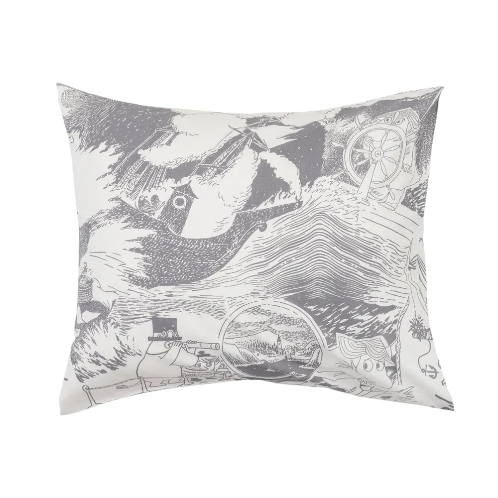 Moomintroll Sailing parure de lit grise 150x210 cm